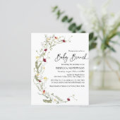 バジェット素朴ワイルドフラワーズベビーブランチ招待状 (スタンド正面)