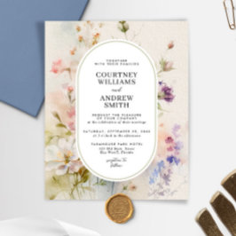 バジェット素朴ワイルドフラワー結婚式招待状