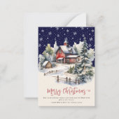 バジェット素朴冬3写真メリークリスマス ノートカード (正面)