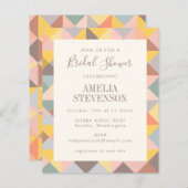 バジェット素朴幾何学的アートブライダルシャワー招待状 (正面/裏面)