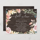 バジェット素朴木製フローラブライダルシャワーフライヤー (正面/裏面)