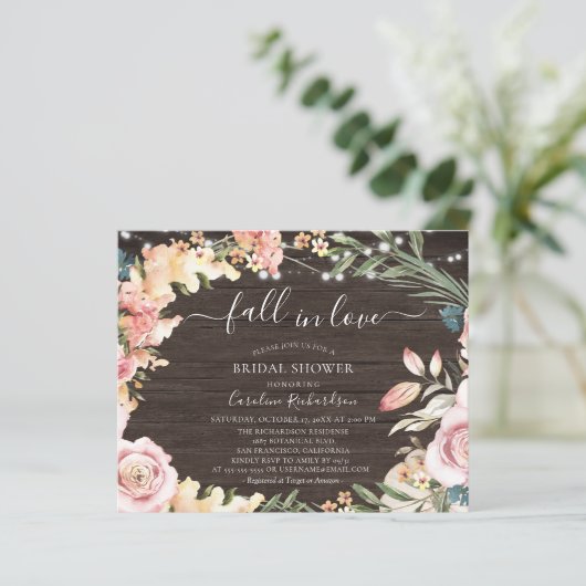 バジェット素朴木製フローラブライダルシャワーフライヤー (スタンド正面)