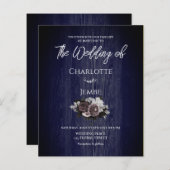 バジェット素朴木製フローラ結婚式招待状 (正面/裏面)