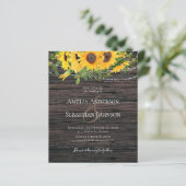 バジェット素朴秋ひまわり結婚式招待状 (スタンド正面)