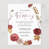 バジェット素朴秋秋の結婚式招待状 (正面)