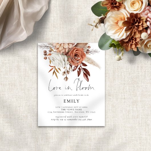 バジェット素朴花模様ラブイン開花ブライダルシャワー