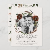 バジェット素朴葉セーブ・ザ・デート案内 (正面/裏面)