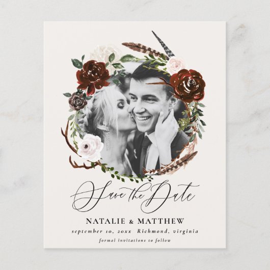 バジェット素朴葉セーブ・ザ・デート案内 (正面)