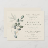 バジェット素朴金ゴールドグリーナリーブライダルシャワー (正面/裏面)