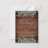 バジェット素朴QRコードボタニカル結婚式招待状 ノートカード (正面)