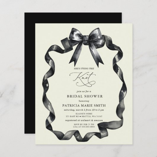バジェット結び結び黒弓ブライダルシャワー (正面/裏面)