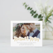 バジェット結婚したと写真メリーホリデーカード (スタンド正面)