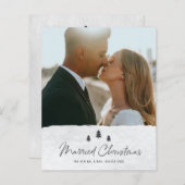 バジェット結婚したクリスマスフォトホリデーカード (正面/裏面)