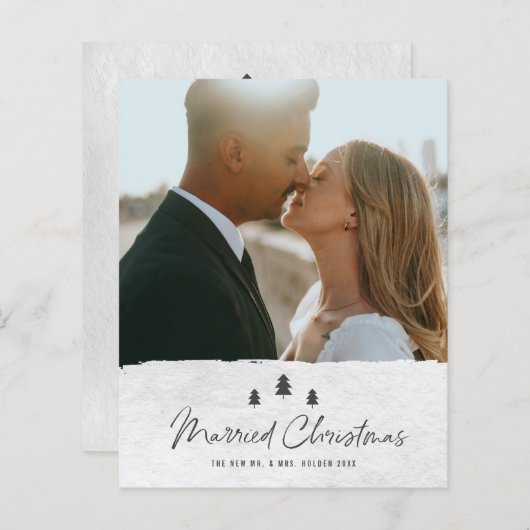 バジェット結婚したクリスマスフォトホリデーカード (正面/裏面)