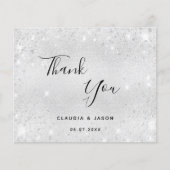 バジェット結婚のシルバーグリッター写真感謝していあなた (正面)