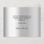バジェット結婚のシルバーフォトスクリプトサンキューカード (裏面)