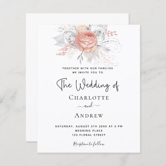 バジェット結婚のバラ金ゴールドフローラエレガント銀 (正面/裏面)