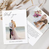 バジェット結婚のミニマル写真サンキューカード