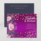 バジェット結婚のメタリックルックロセゴルドピンクフローラ (正面/裏面)