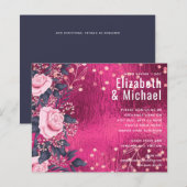 バジェット結婚のメタリックルックロセゴルドピンクフローラ (正面/裏面)