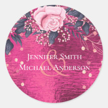 バジェット結婚のメタリックルックロセゴルドピンクフローラ