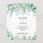 バジェット結婚のユーカリの森の招待状 (正面/裏面)