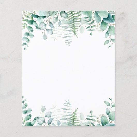 バジェット結婚のユーカリの森の招待状 (裏面)