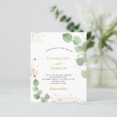 バジェット結婚のユーカリの緑の招待状 (スタンド正面)