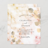 バジェット結婚のユーカリの黄金の大理石の葉 (正面/裏面)