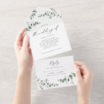 バジェット結婚のユーカリプタス植物学招待状  rsvp オールインワン招待状<br><div class="desc">予算ユーカリ緑のモダン葉のミニマル庭のパーティーウエディング招待とrsvpすべて一つのカードで。シンプルコンテンポラリー植物学デザインセージ緑、ネイビーブルー、黒と白の色エレガント色の道はモダン、春、夏の秋、秋と白の結婚儀式に合う。</div>