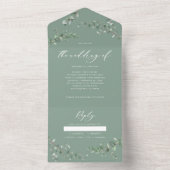 バジェット結婚のユーカリプタス植物学招待状+ rsvp オールインワン招待状 (内側)