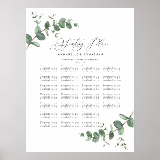 バジェット結婚のユーカリプタス植物採集計画P ポスター (正面)