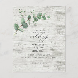 バジェット結婚のユーカリ白木招待状