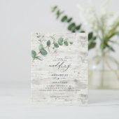 バジェット結婚のユーカリ白木招待状 (スタンド正面)