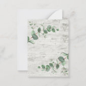 バジェット結婚のユーカリ白木招待状 ノートカード (裏面)