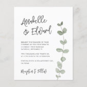 バジェット結婚のユーカリ詳細、招待 (正面)