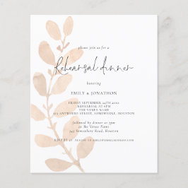 バジェット結婚のリハーサルディナーリーフ招待状