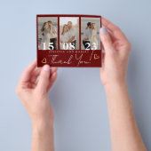 バジェット結婚の写真コラージュサンキューカードフライヤー チラシ (手)