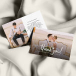 バジェット結婚の写真手書きサンキューカード ノートカード<br><div class="desc">あなたの結婚式の日に現れてあなたの特別な日をサポートし感謝していて素晴らし祝、あなたの家族、友人、および同僚への思いやりある方法は、このミニマルな手の写真サンキューカードを備えて、スクリプト"あなた"と愛のハートを特徴づけている。裏面のカスタム写真メッセージを簡単に変更し、前面と背面の両方の写真をお気に入りのの「パーソナ結婚ライズ」ボタンで写真に置き換えクリックる</div>
