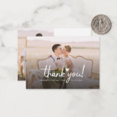 バジェット結婚の写真手書きサンキューカード ノートカード (正面/裏面インサイチュ)