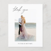 バジェット結婚の感謝フォトミニマリストカード (正面)