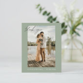 バジェット結婚の感謝Sageグリーンフォトカード (スタンド正面)