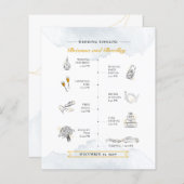 バジェット結婚の旅程のウェルカムウォーターカラー (正面/裏面)