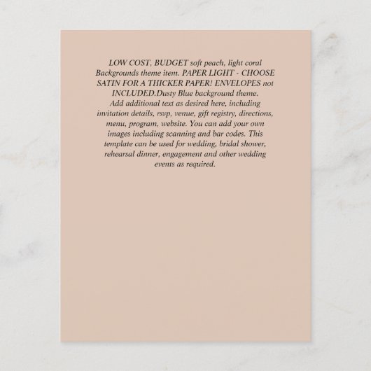 バジェット結婚の日付 – GREENERY Eucalyptus チラシ (裏面)