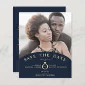 バジェット結婚の海軍の写真エレガント洗練 (正面/裏面)