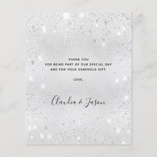 バジェット結婚の銀グリッターの粉感謝してい粉 (裏面)