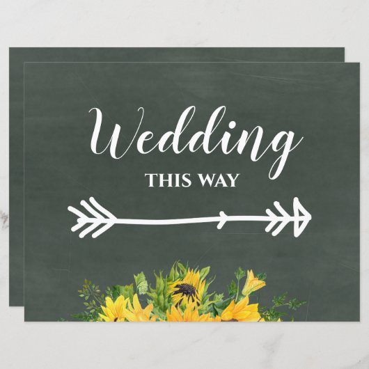 バジェット結婚のTHIS WAYチョークヒマワリ (正面/裏面)