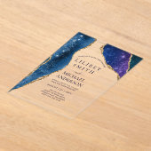 バジェット結婚アクリルの星空 アクリル招待状 (レイダウン)