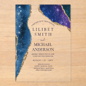 バジェット結婚アクリルの星空 アクリル招待状 (正面)