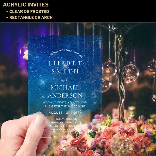 バジェット結婚アクリルの星空 アクリル招待状
